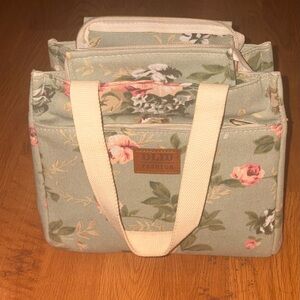 Floral Women's Lunch Bag - Green and Cream